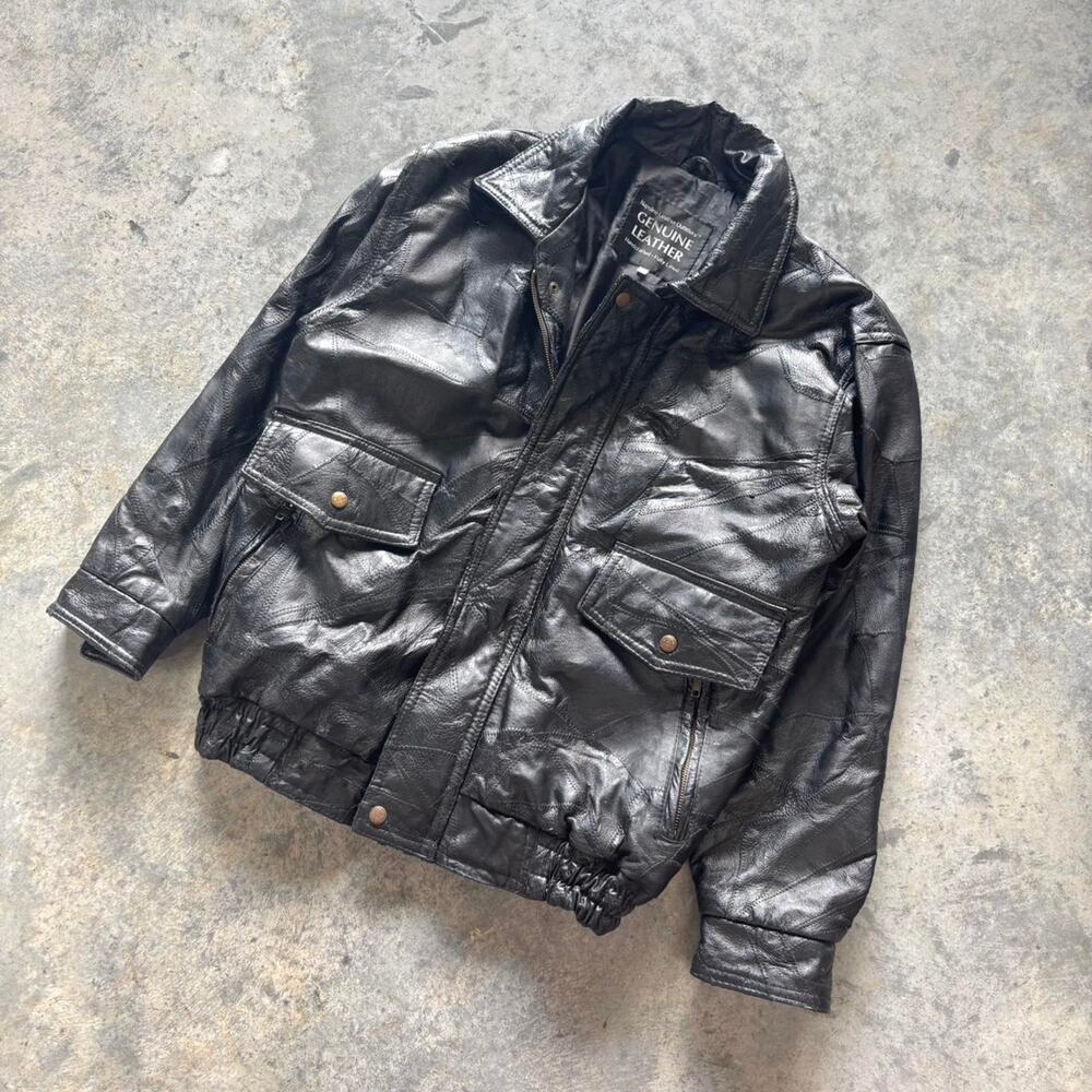 90s Patchwork Leather Jacket - image 1
